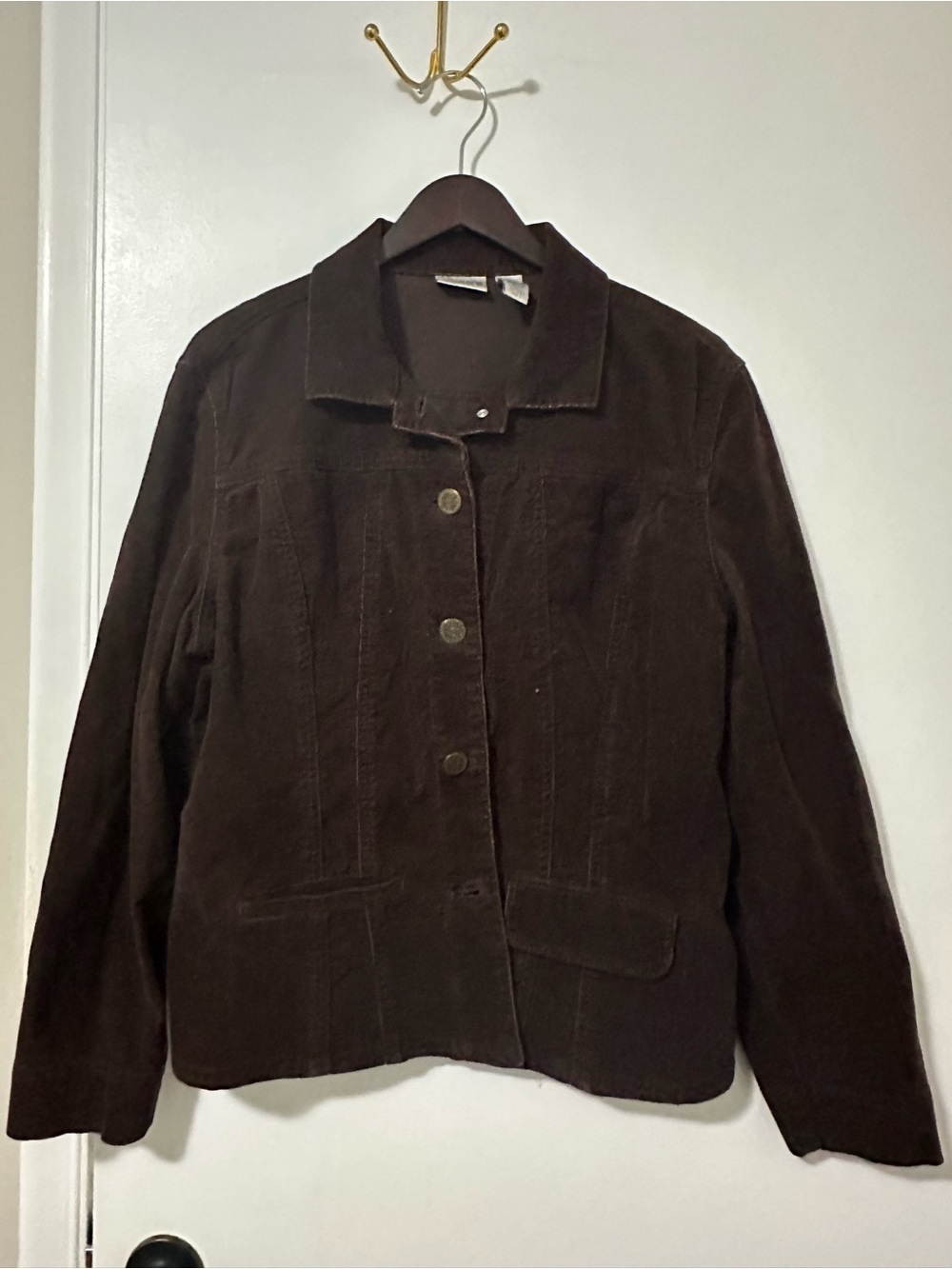 Chico's Chocolate Brown Corduroy Button Jacket